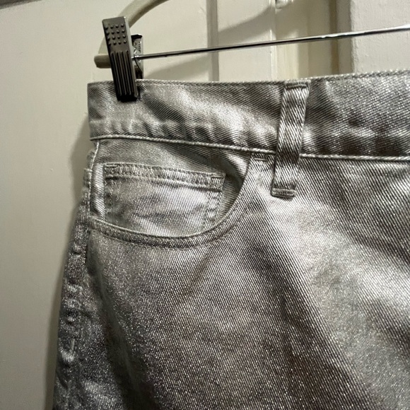 Madewell x Aimee Song denim mini skirt in coated silver size 29 NWT new - Picture 13 of 15